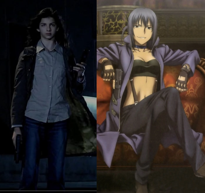 comparison between the actress and the anime design